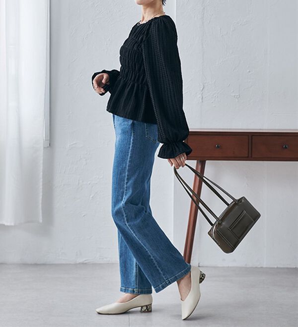 RANAN（ラナン）の「シャーリングカットブラウス（カットソー）」｜詳細画像