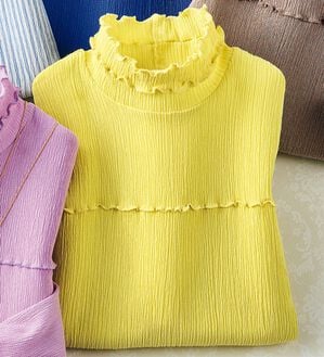 ルフラン（ルフラン）の「メロウ使い楊柳プルオーバー（カットソー）」｜イエロー