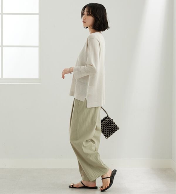 BELLUNA（ベルーナ）の「ビンテージ調タックワイドパンツ（ワイドパンツ・ガウチョ）」｜詳細画像