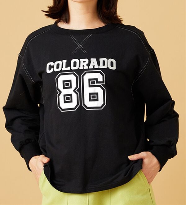 BELLUNA（ベルーナ）の「箔プリントロゴデザインプルオーバー（カットソー）」｜詳細画像