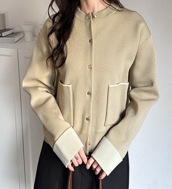 GeeRA（ジーラ）の「配色カラーニットカーディガン（ニットカーディガン）」｜詳細画像