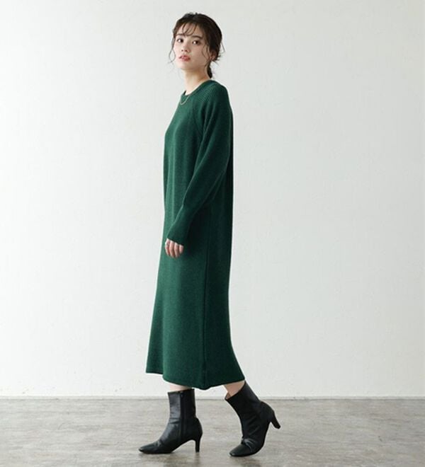 Pierrot（ピエロ）の「【Pierrot限定サイズ】パフスリーブロングニットワンピース（ニットワンピース）」｜詳細画像