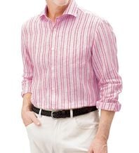 「きちんと見えるフレンチリネン１００％シャツ（メンズシャツ）」