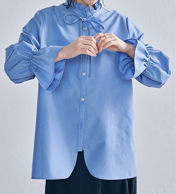 RANAN（ラナン）の「プチフリルリボン付きブラウス（ブラウス）」｜詳細画像