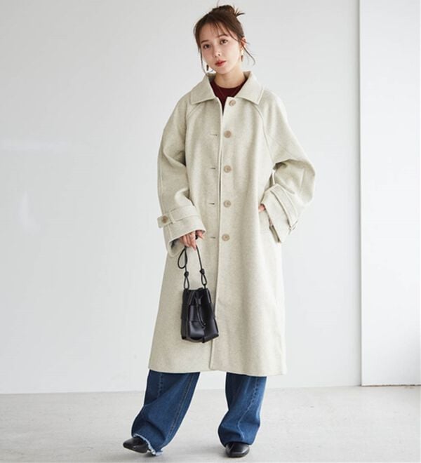 RANAN（ラナン）の「ウール調ステンカラーコート（ロングコート）」｜詳細画像