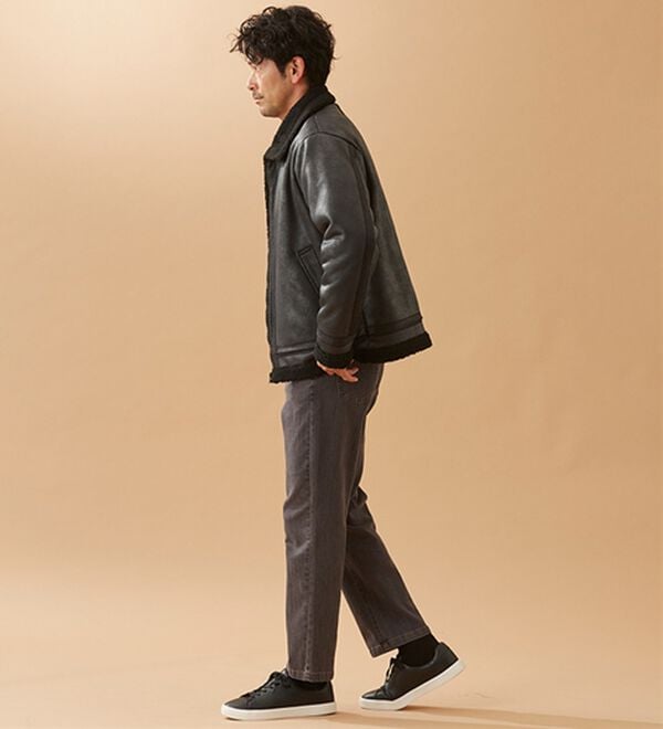 「裏ボアレザー調ジャケット（メンズジャケット）」｜詳細画像