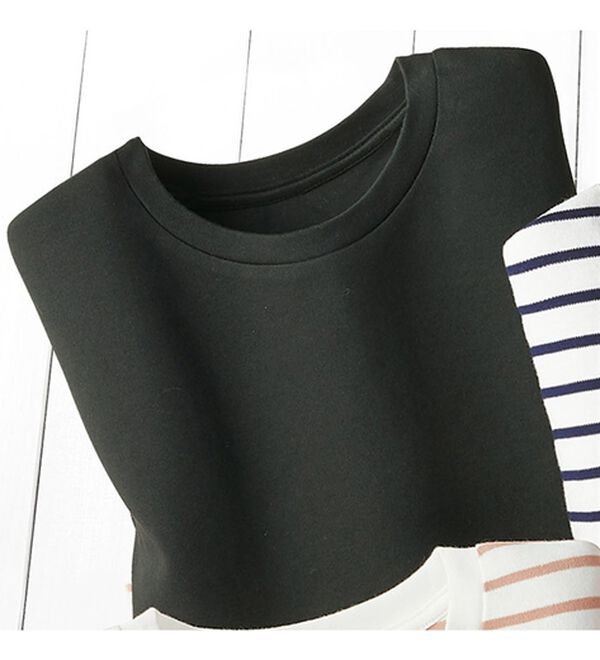 BELLUNA（ベルーナ）の「オーガニック超長綿１００％プルオーバー（カットソー）」｜黒