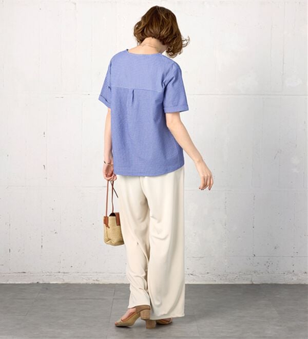 BELLUNA（ベルーナ）の「サッカー素材裾ボタンプルオーバー（カットソー）」｜詳細画像