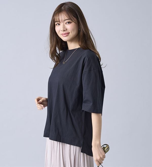 BELLUNA（ベルーナ）の「ひんやリッチコットン大人のゆったりプルオーバー（カットソー）」｜詳細画像