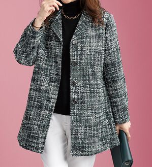 ルフラン（ルフラン）の「シルク混ツイードロングジャケット（その他ジャケット）」｜詳細画像