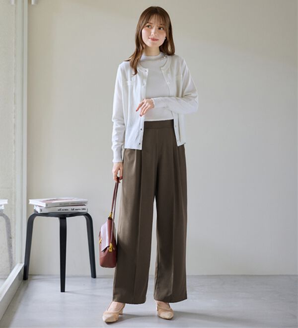 alotta（アロッタ）の「ぐーんと伸びる！ラクして美脚ワイドパンツ（ワイドパンツ・ガウチョ）」｜詳細画像