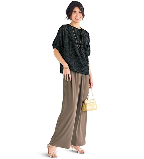 BELLUNA（ベルーナ）の「ポコポコ素材裾ドロストプルオーバー（カットソー）」｜詳細画像