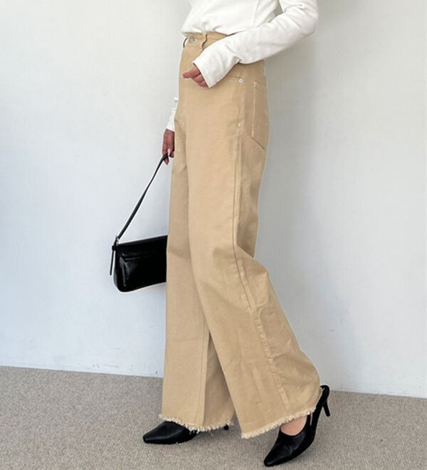 GeeRA（ジーラ）の「オリジナルパッチハイウエストデニム（ワイドパンツ・ガウチョ）」｜詳細画像