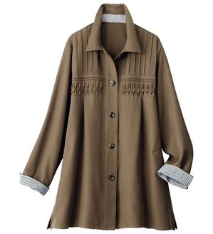 ルフラン（ルフラン）の「上品で軽やかタックジャケット＜カレガンス＞（その他ジャケット）」｜モカ