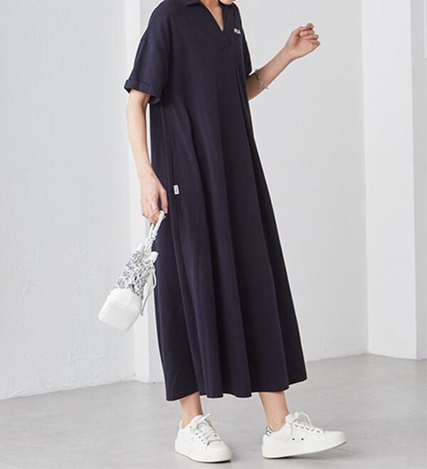 RANAN（ラナン）の「＜ＦＩＬＡ＞ゆったりフレアーポロワンピース（その他ワンピース）」｜詳細画像