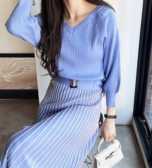 GeeRA（ジーラ）の「前後２ＷＡＹプリーツニットワンピース（ニットワンピース）」｜詳細画像