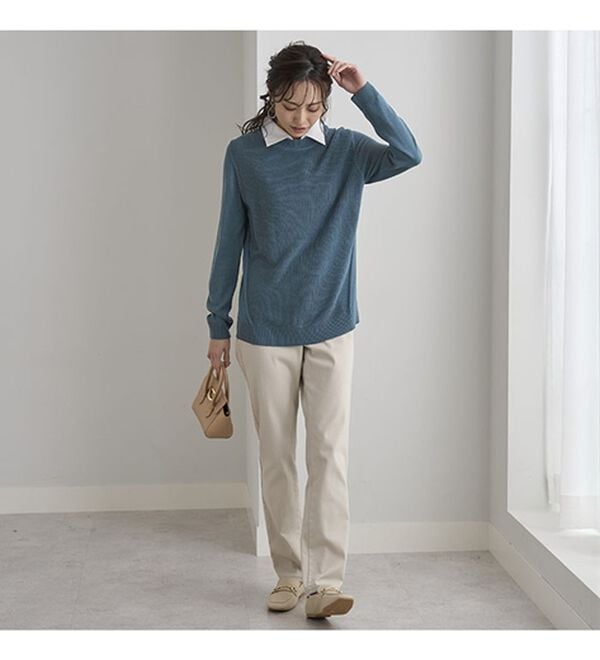 重ね衿付！細見えニットプルオーバー - ベルーナ【公式】