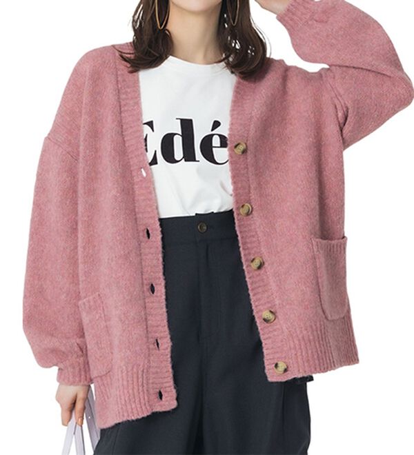 RANAN（ラナン）の「カラーオーバーカーディガン（ニットカーディガン）」｜詳細画像