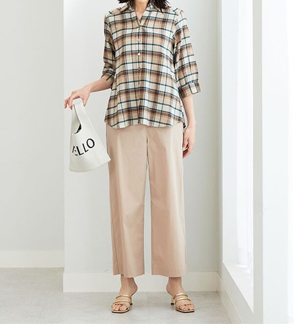 BELLUNA（ベルーナ）の「スキッパー衿ぽこぽこ素材ブラウス（ブラウス）」｜詳細画像