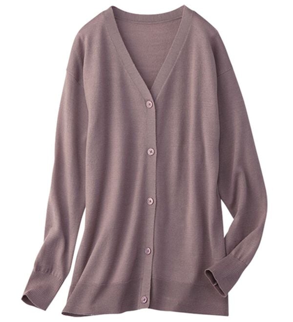 BELLUNA（ベルーナ）の「メリノウール１００％Ｖネックカーディガン（ニットカーディガン）」｜詳細画像