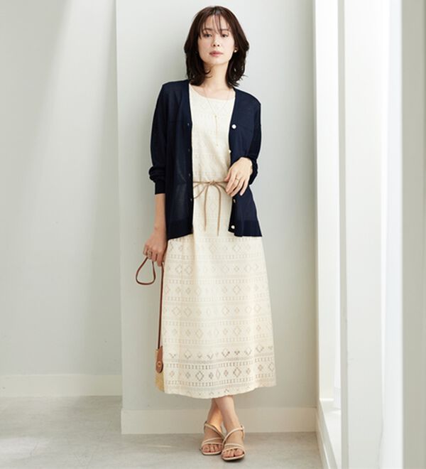 BELLUNA（ベルーナ）の「【快適Ｌａｂ．】シャリ冷！洗える多機能ニットカーディガン（ニットカーディガン）」｜詳細画像