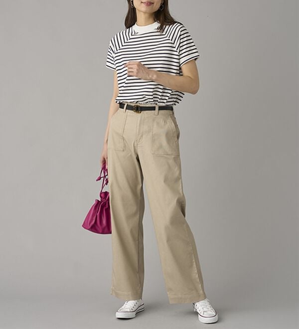 BELLUNA（ベルーナ）の「新感覚！メッシュデニムワイドパンツ（フルレングスパンツ）」｜詳細画像