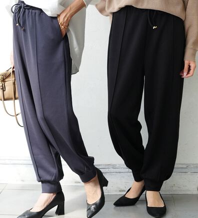 A HAPPY MARILYN（アハッピーマリリン）の「【Ｌ～６Ｌ】脚痩せ ポンチ ジョガーパンツ（フルレングスパンツ）」