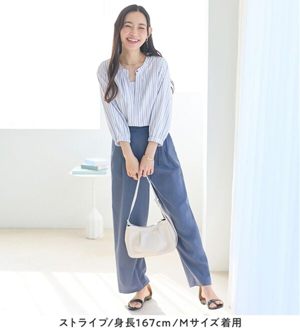 Viola e Viola（ヴィオラ エ ヴィオラ）の「さらさらＥＡＳＹ　２ＷＡＹ衿デザインブラウス（ブラウス）」｜詳細画像