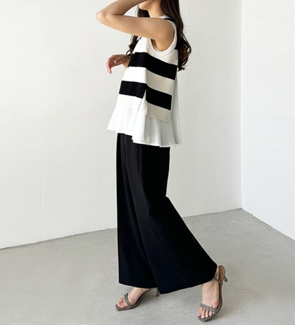 GeeRA（ジーラ）の「ペプラムタンク付ニットプルオーバー（アンサンブル）」｜詳細画像