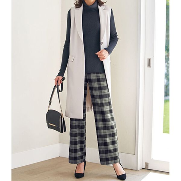 BELLUNA（ベルーナ）の「サイズ満載！柔らかセミワイドパンツ（ワイドパンツ・ガウチョ）」｜詳細画像