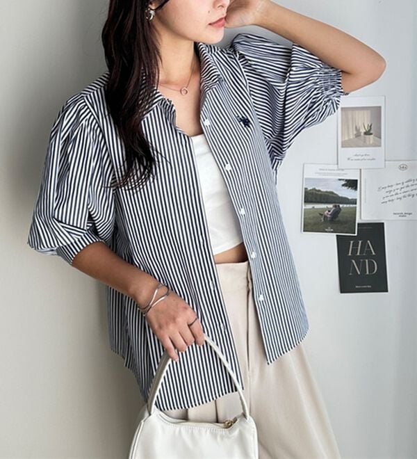 GeeRA（ジーラ）の「【Ｕ．Ｓ．　ＰＯＬＯ　ＡＳＳＮ．】ボリューム袖シャツブラウス（ブラウス）」｜詳細画像