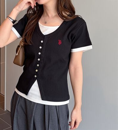 RANAN（ラナン）の「＜U.S.POLO ASSN.＞バイカラーレイヤード風カットソーTシャツ（カットソー）」