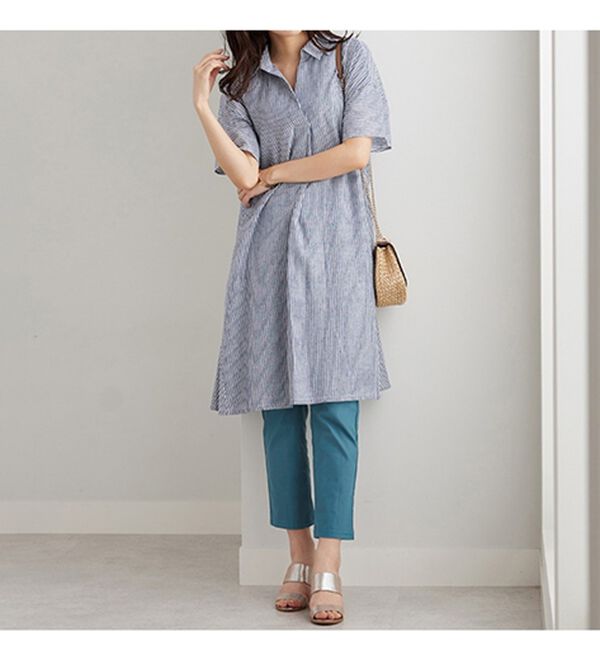 BELLUNA（ベルーナ）の「機能付リネン混スキッパーワンピース（カットソーワンピース）」｜詳細画像