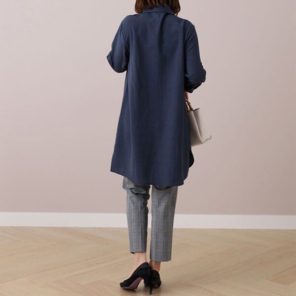 BELLUNA（ベルーナ）の「麻調素材ピンタックデザインチュニック（チュニック）」｜詳細画像