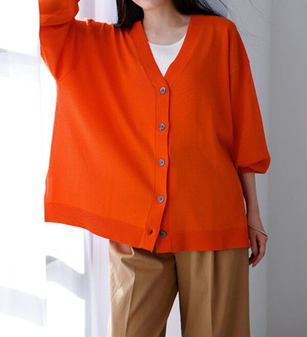 RANAN（ラナン）の「洗える！キレイ見え！ワイドシルエットＶネックカーディガン（ニットカーディガン）」｜詳細画像