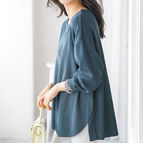 ミラノリブ素材裾ラウンドプルオーバー - ベルーナ【公式】 