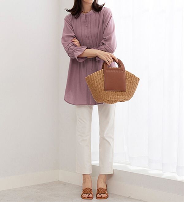 BELLUNA（ベルーナ）の「機能付リネン混レース使いシャツチュニック（チュニック）」｜詳細画像