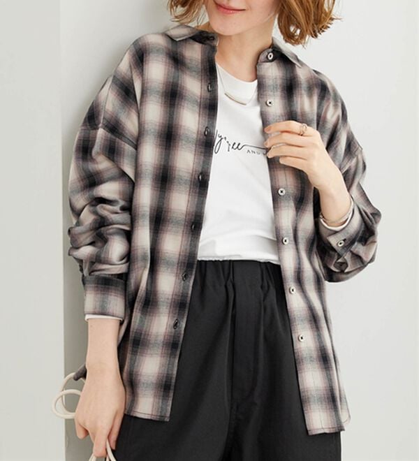 BELLUNA（ベルーナ）の「サラッと軽い！チェック柄シャツ（シャツ）」｜詳細画像