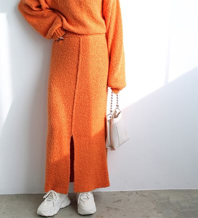 GeeRA（ジーラ）の「ブークレ素材ニットタイトスカート（ロングスカート）」