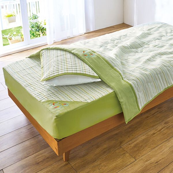 「新さわやか綿しじら刺繍入り軽寝具シリーズ（ボックスシーツ・ベッドシーツ）」｜詳細画像