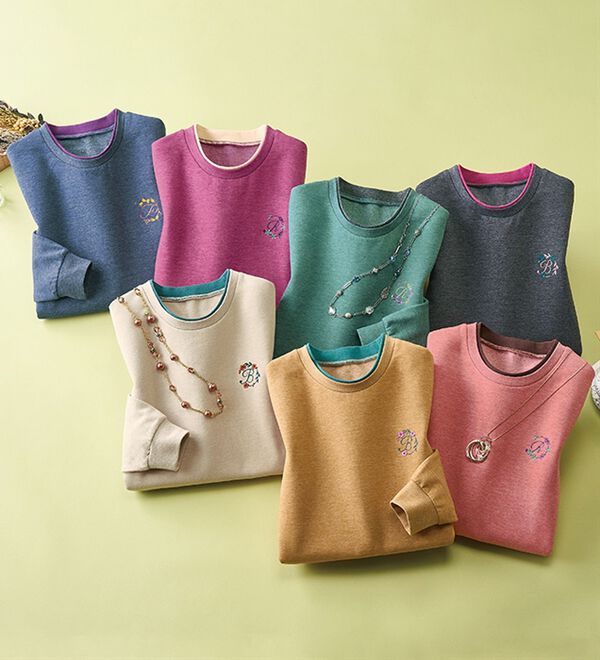 ルフラン（ルフラン）の「選べる！あったか配色ロングプルオーバー（カットソー）」｜詳細画像