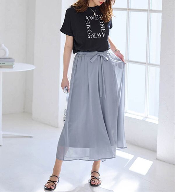 alotta（アロッタ）の「ふんわりシフォンワイドパンツ（ワイドパンツ・ガウチョ）」｜詳細画像