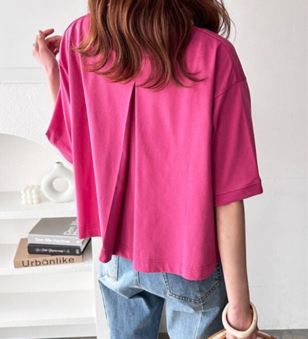 GeeRA（ジーラ）の「綿混素材クロップドＴシャツ（Tシャツ）」｜詳細画像