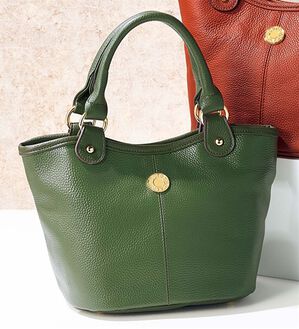 ルフラン（ルフラン）の「＜豊岡工房＞牛革手提げ（ハンドバッグ）」｜オリーブ