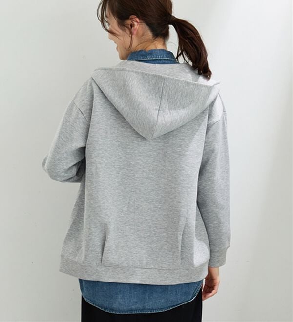 BELLUNA（ベルーナ）の「【快適Ｌａｂ．】とろみ素材裾タックパーカー（パーカー）」｜詳細画像