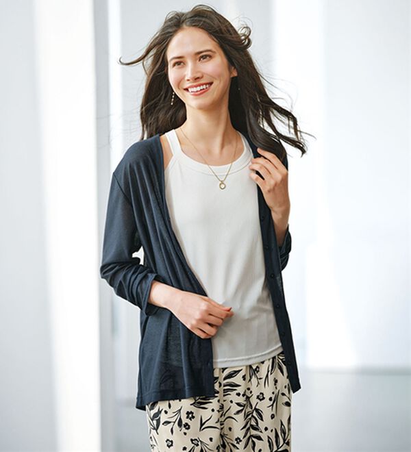 BELLUNA（ベルーナ）の「【水陸両用機能付！】リブ素材カップ付タンクトップ（タンクトップ・キャミソール）」｜詳細画像