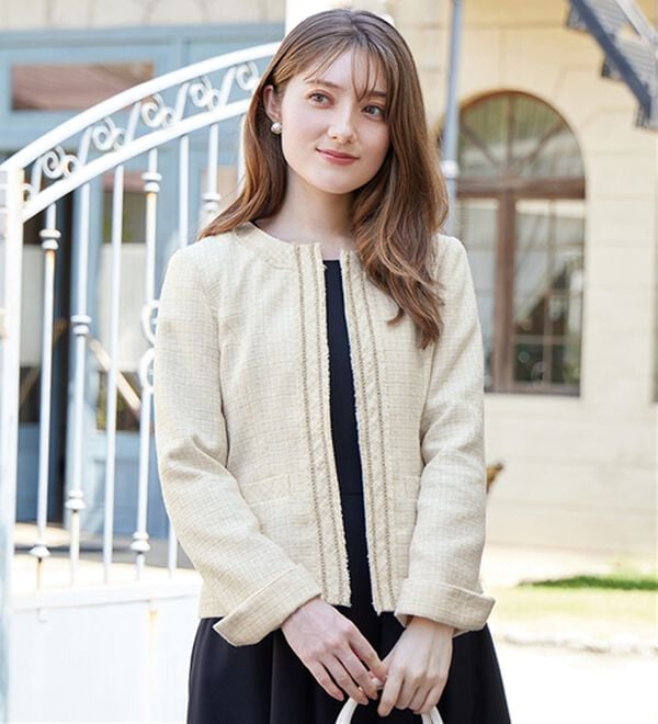 テーラードジャケットN.NaturalBeautyBasic 卒業式　入学式 ジャケット ノーカラージャケット 入学式 入園式 卒業式 レディース