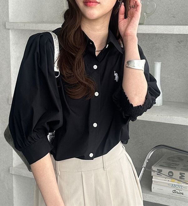 GeeRA（ジーラ）の「【Ｕ．Ｓ．　ＰＯＬＯ　ＡＳＳＮ．】ボリューム袖シャツブラウス（ブラウス）」｜詳細画像