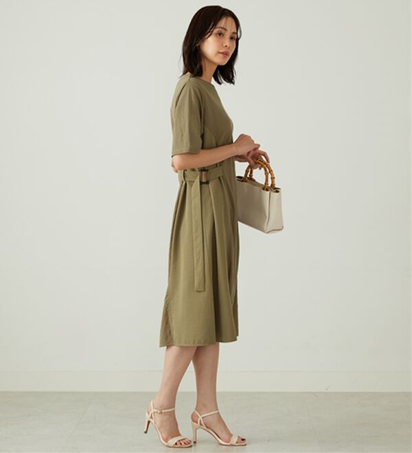BELLUNA（ベルーナ）の「サイドバックル異素材切替ワンピース（その他ワンピース）」｜詳細画像