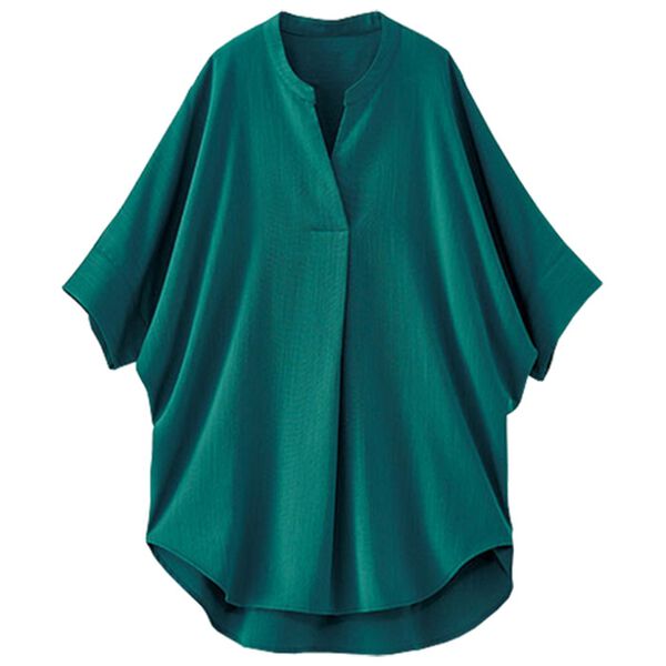 BELLUNA（ベルーナ）の「ヒンヤリ！麻調スラブ素材ドルマンシャツチュニック（チュニック）」｜詳細画像